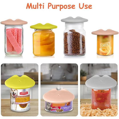 Pet Food Can Lid Silicone Universal Size Cat/Dog Can Storage Lid Dishwasher Easy To Clean Reusable Fully Covered Sealed Fresh