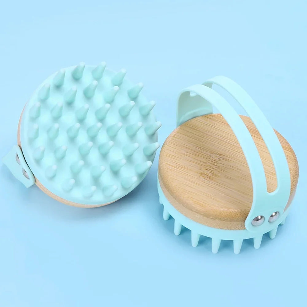 New Scalp Massager Brush Wooden Wet and Dry Hair Scalp Care Brush Brush Scalp Scrubber Exfoliator Body Massager