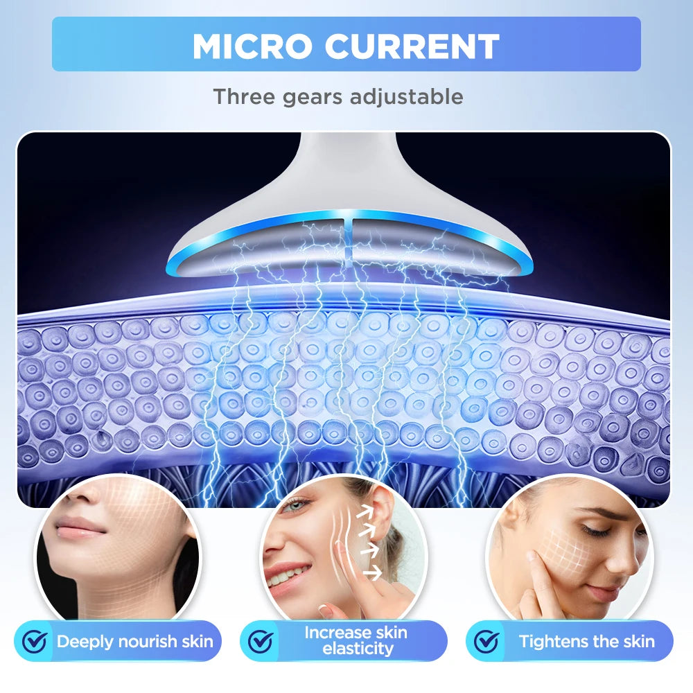 Neck Face Beauty Device EMS Vibration Massage for Face & Neck Care LED Photon Home Use Beauty Device Face Lifting Machine