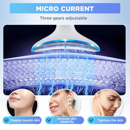 Neck Face Beauty Device EMS Vibration Massage for Face & Neck Care LED Photon Home Use Beauty Device Face Lifting Machine