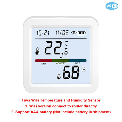 Tuya Zigbee or WiFi Temperature Humidity Sensor Home Connected Thermometer Compatible With Smart Life Alexa Google Assistant