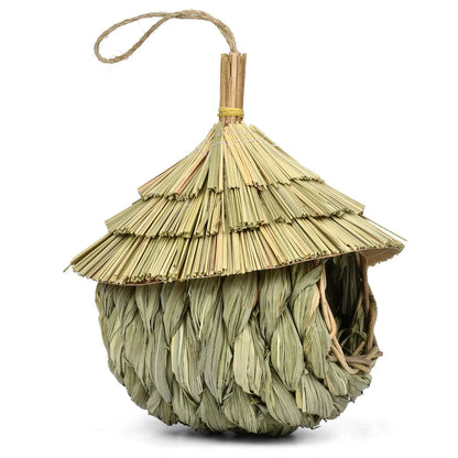 Straw Bird Nest Hanging Pet Bird House Bird Nest for Parrot Starling Canary Lovebird Parakeet Handmade Honeycomb Shape Bird Nest