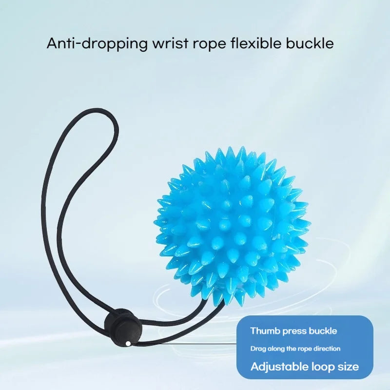 Massage Ball With Rope Hedgehog Ball Grip Strength Ball Rehabilitation Training Equipment Hand Fingers Strength Strength Device