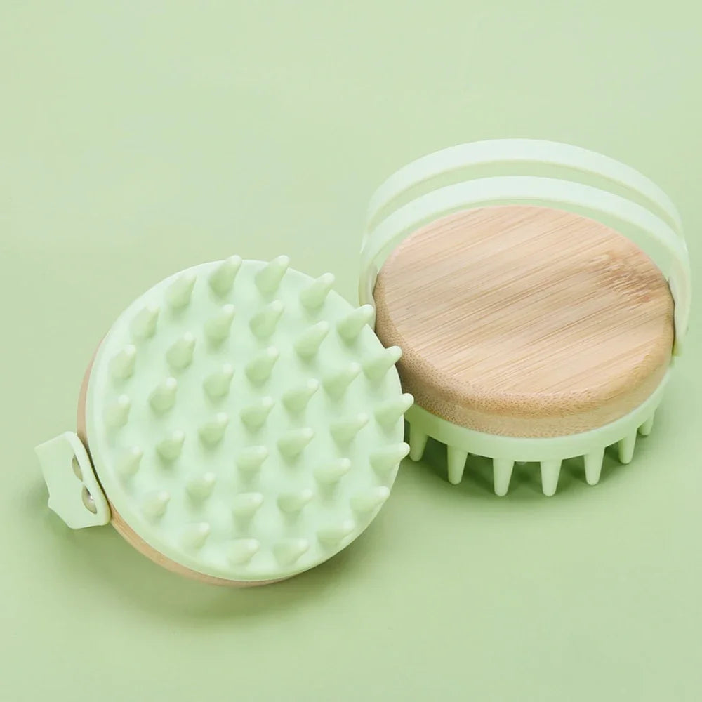 New Scalp Massager Brush Wooden Wet and Dry Hair Scalp Care Brush Brush Scalp Scrubber Exfoliator Body Massager