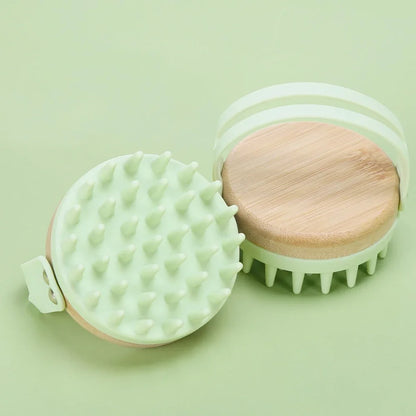 New Scalp Massager Brush Wooden Wet and Dry Hair Scalp Care Brush Brush Scalp Scrubber Exfoliator Body Massager