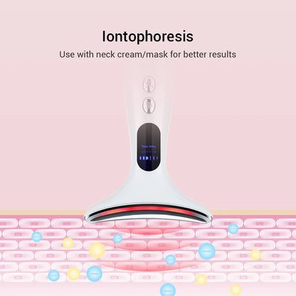 Neck Beauty Device EMS Microcurrent Chin Facial Lifting LED Firming Rejuvenation Anti Wrinkle Skin Care Face Massager