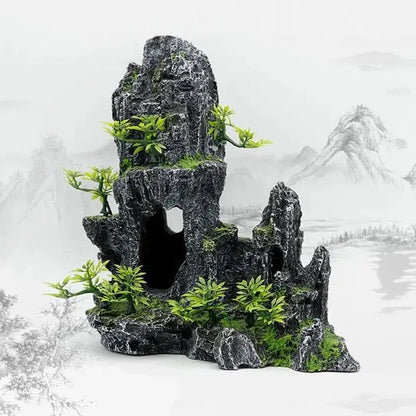 Ecological Lacape Aquarium Decoration Resin Mountain Scenery Pet Fi Tank Decorative Accories Simulation Mountain Ston...