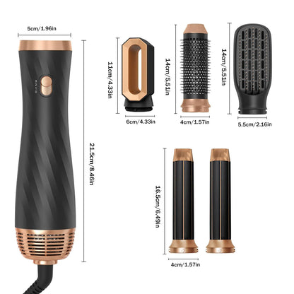 5 in 1 Blow Dryer Brush Hair Dryer Brush Hot Air Brush Air Curler Air Styler Wrap Curling Iron Travel Hair Styling Tool