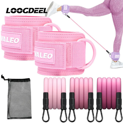 LOOGDEEL 1Pcs Ankle Straps Set Foot Support Cuff Unisex Yoga Pilates Resistance Bands With Ankle Padd Weight Leg Training Brace